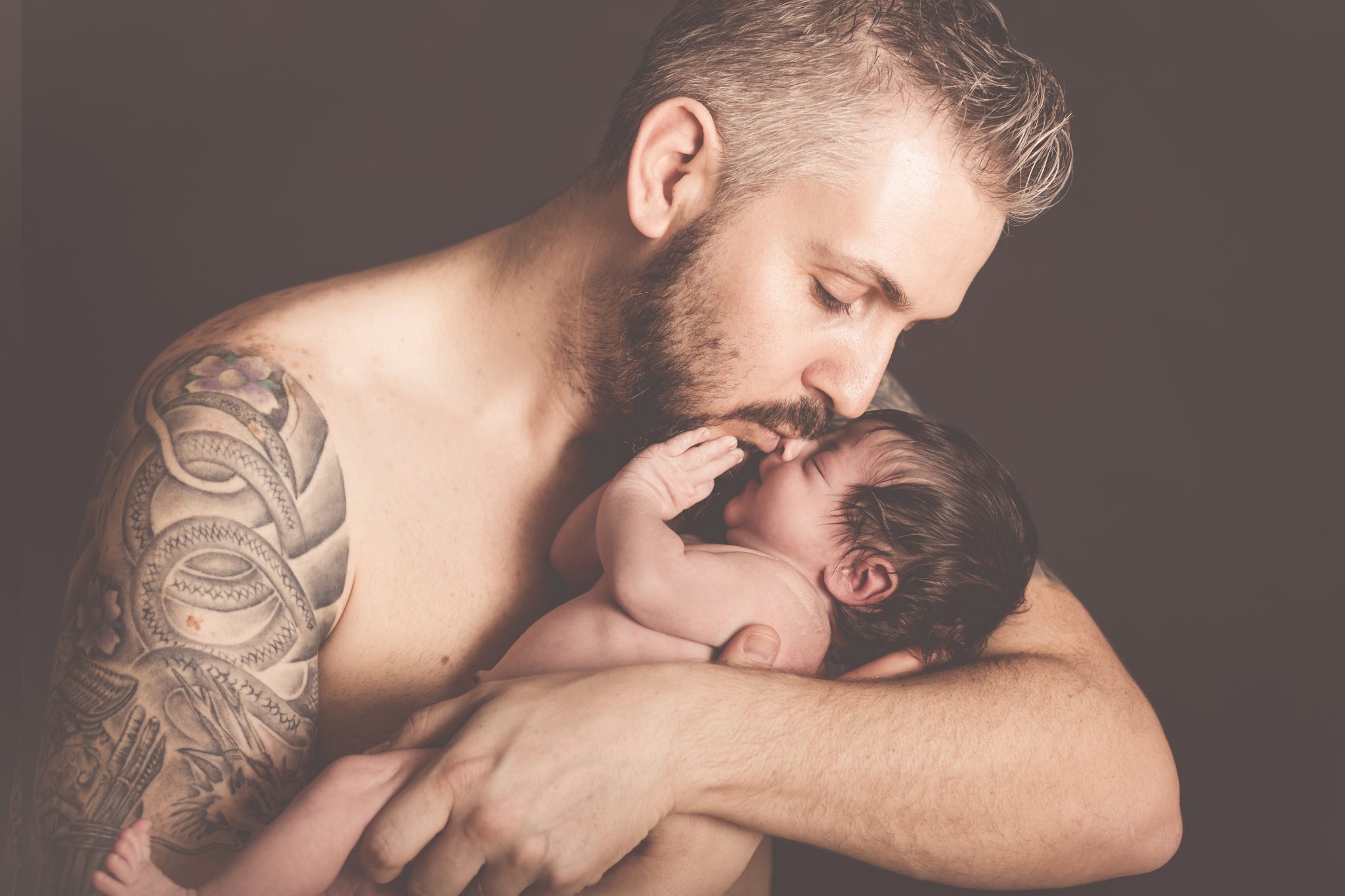 Su primera sesión de fotos con papa!